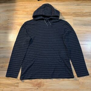 Quiksilver Men's Dark Gray Striped Hoodie